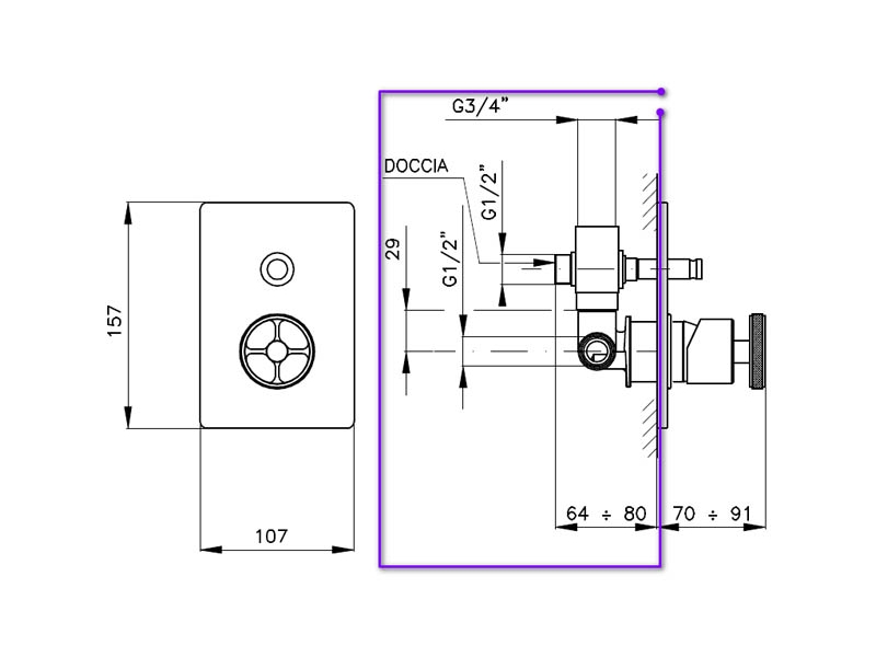 Купить Nicolazzi C3796 Встраиваемая часть смесителя для душа с переключателем