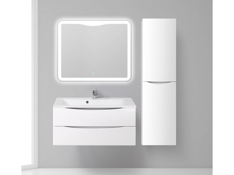 Купить Шкаф-пенал подвесной BelBagno FLY-MARINO-1500-2A-SC-BL-P-R, 40 х 30 х 150 см, Bianco Lucido/белый глянец, правосторонний