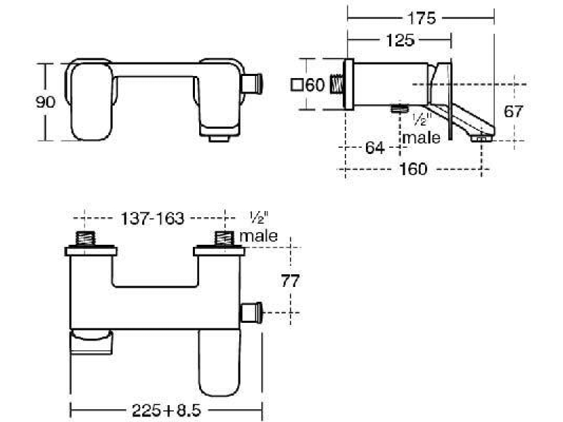 Купить Смеситель для ванны Ideal Standard A6338AA