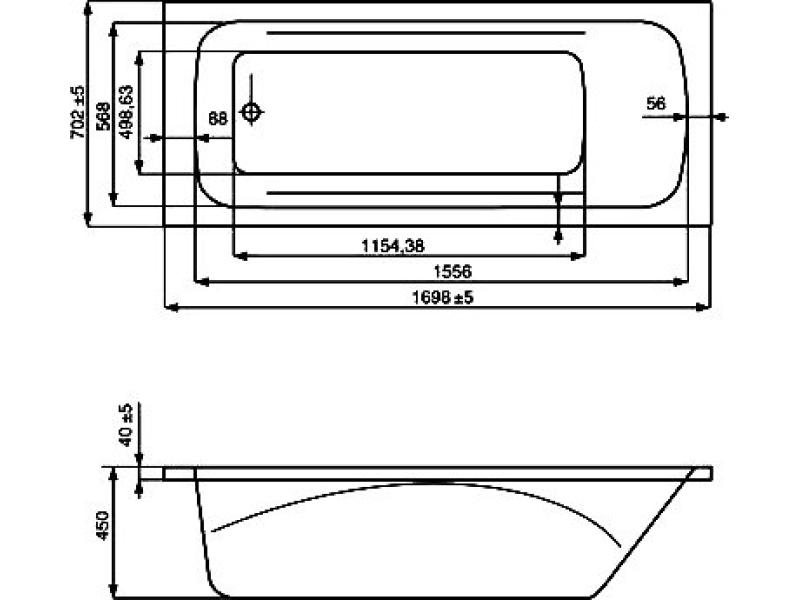 Купить Ванна Roca Line 170х70 прямоугольная белая ZRU9302924