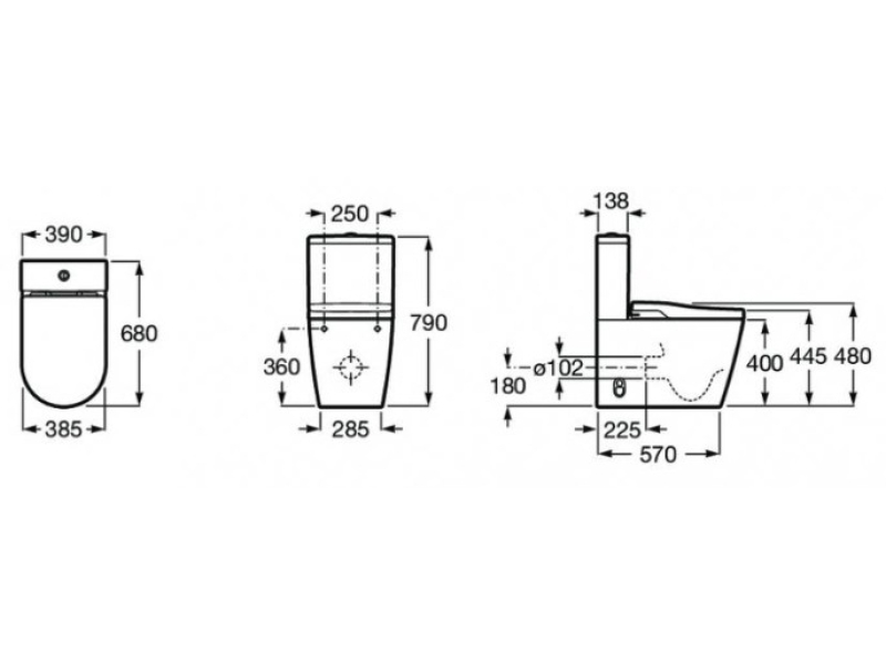 Купить Электронная чаша-биде Roca Inspira In-Wash напольный с бачком, rimless 80306L001