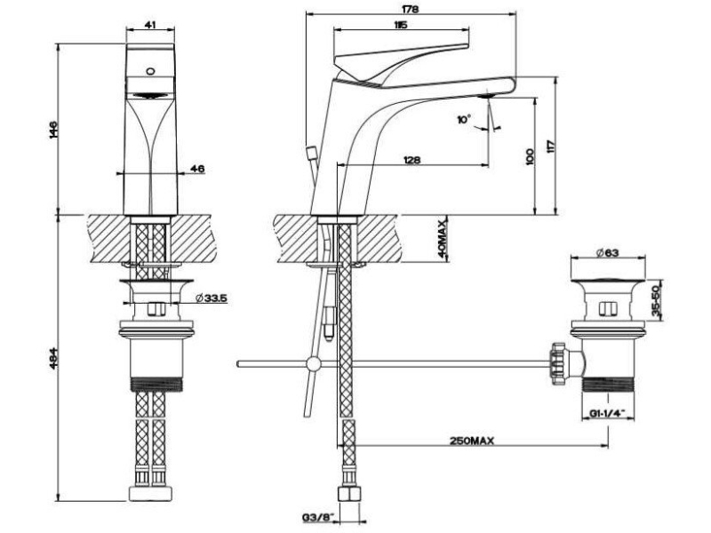 Купить Смеситель для раковины Gessi Via Solferino 49001-031