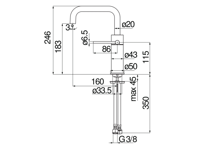 Купить Смеситель для раковины Nobili Velis VE125118/3CR Chrome