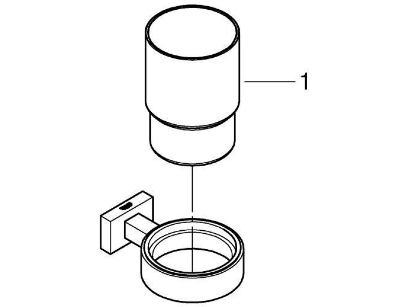 Купить Стакан с держателем Grohe Essentials Cube 40755001