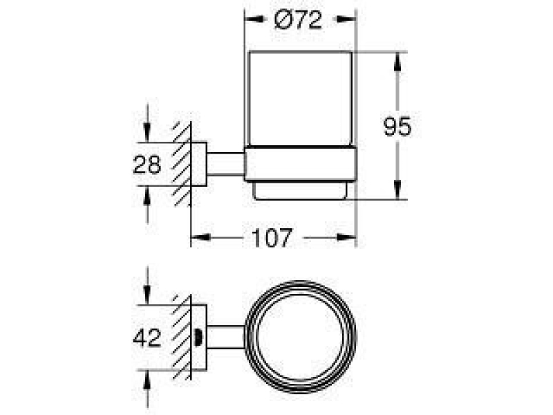 Купить Стакан с держателем Grohe Essentials Cube 40755001