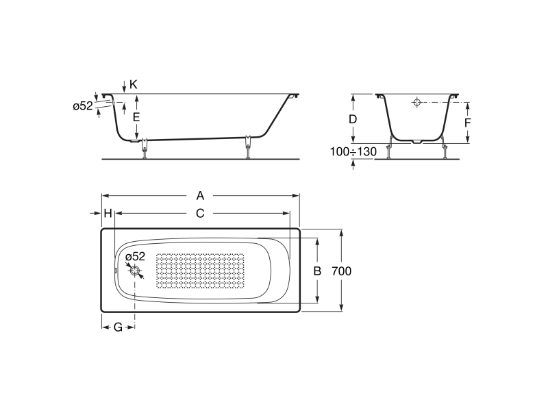 Купить Ванна Roca Continental 160х70 anti-slip 21291200R