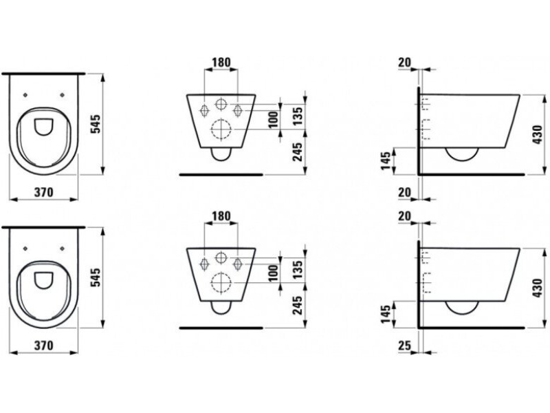 Купить Унитаз подвесной Laufen Kartell 54x37 8.2033.7.000.000.1 безободковый