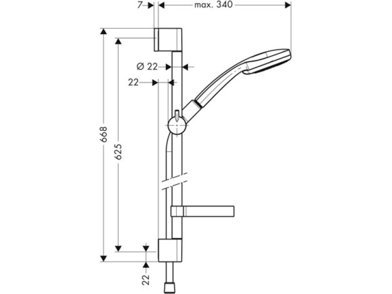 Купить Душевой гарнитур Hansgrohe Croma 100 мulti/Unica’C 65cm 27775000