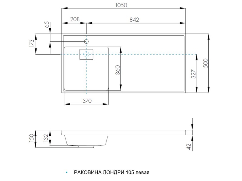 Купить 1A2360K1LH010 Набор: 1A236001LH010 Тумба-умывальник Лондри 40/ 1A72833KLH01L Раковина Лондри 105 левая, бел.