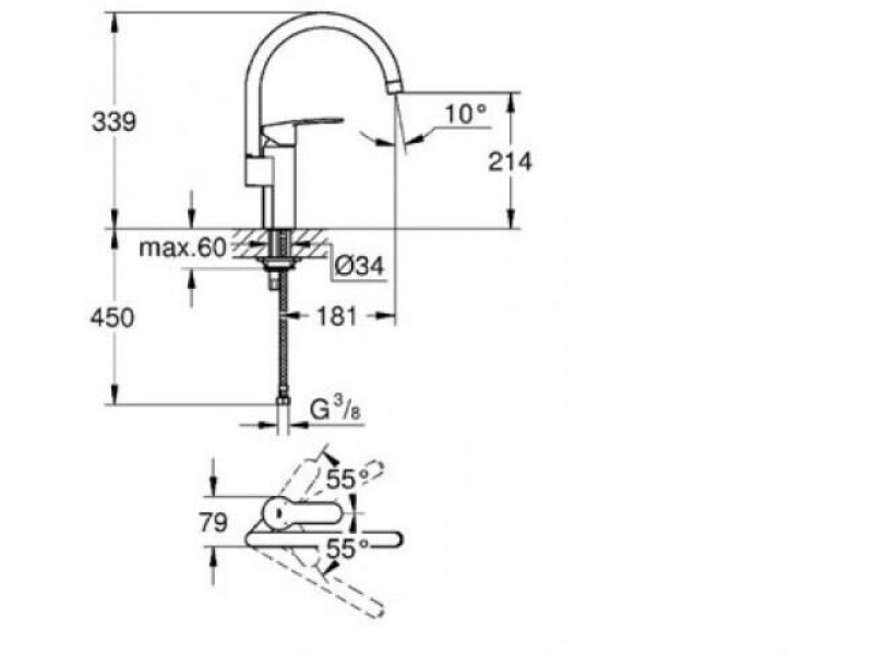 Купить Смеситель для кухни Grohe Eurostyle Cosmopolitan 30221002