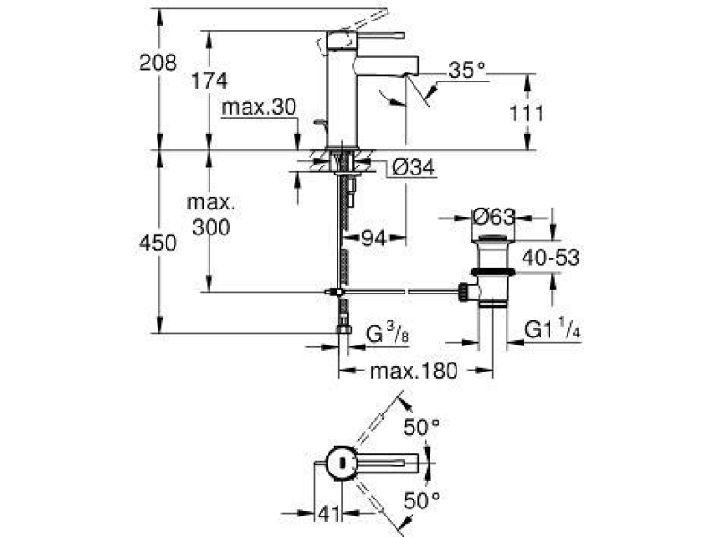 Купить Смеситель для раковины Grohe Essence 32898001