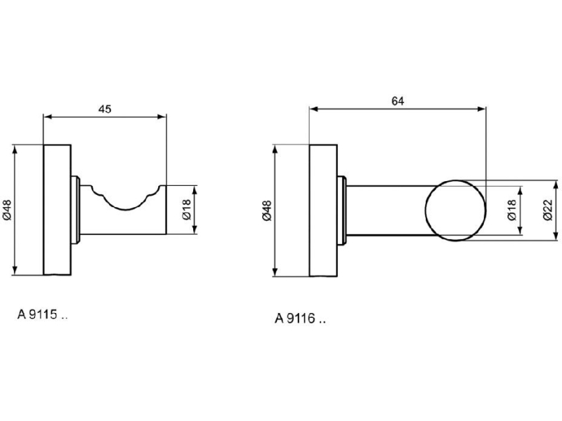 Купить Одинарный крючок Ideal Standard IOM A9115AA