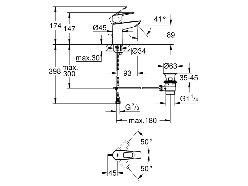 Купить Смеситель для раковины Grohe BauLoop 23335001