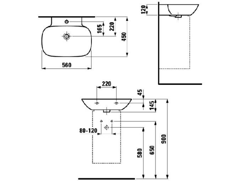 Купить Раковина Laufen Ino Saphir Keramik 56х45 8.1030.2.000.104.1