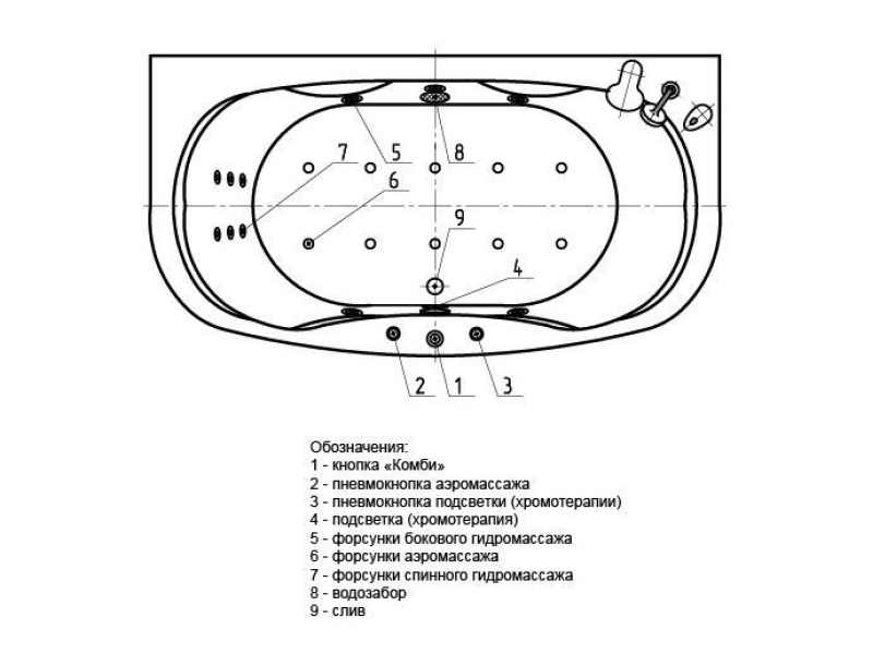 Купить Акриловая ванна Акватек Мелисса 180x95 вклеенный каркас MEL180-0000031