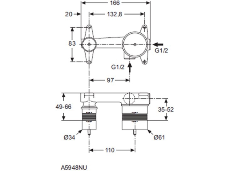 Купить Скрытая часть смесителя Ideal Standard Strada/Melange A5948NU