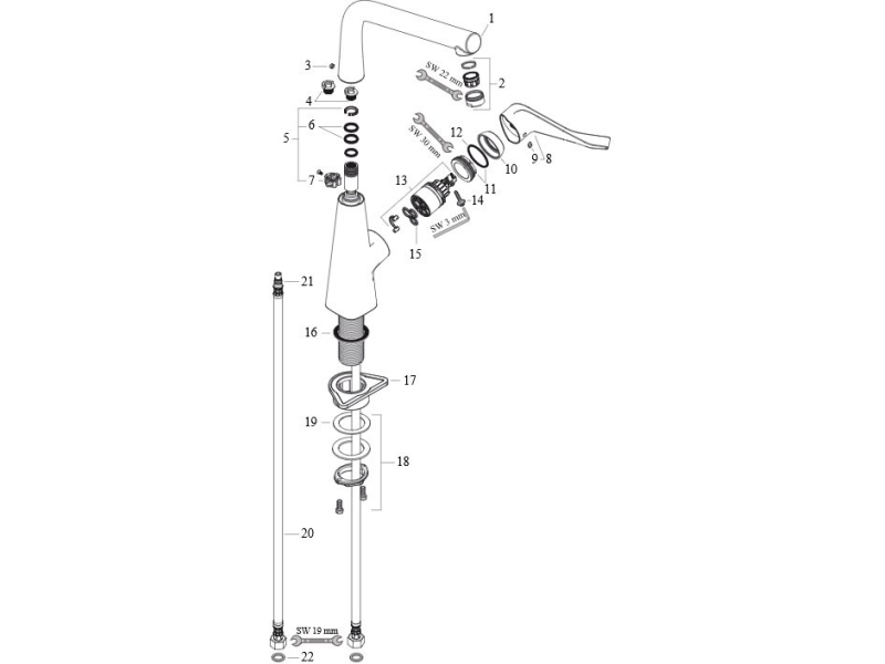 Купить Смеситель для кухни Hansgrohe Metris хром 14822000