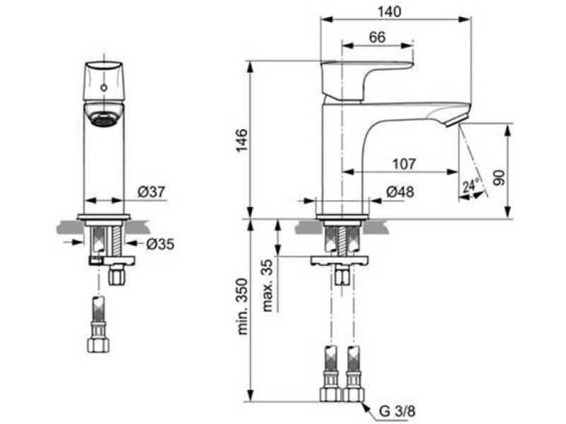 Купить Смеситель для раковины Ideal Standard Connect Air A7010AA