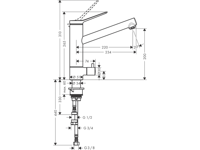 Купить Кухонный смеситель Hansgrohe Zesis M33 CoolStart 74808000, хром