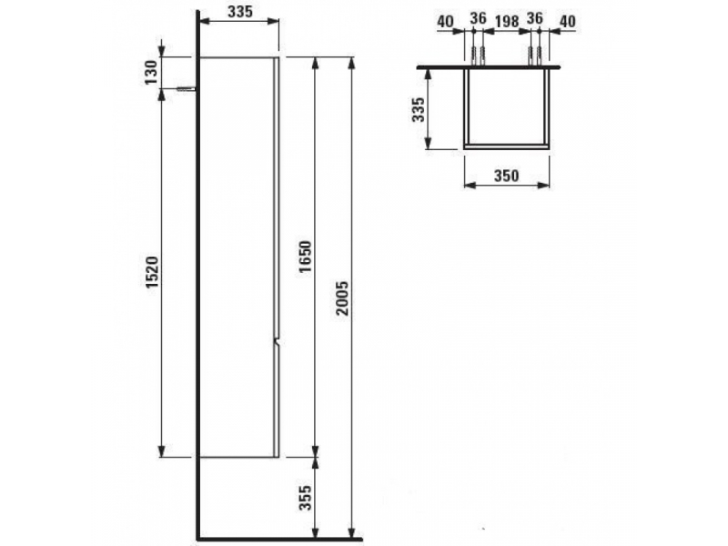 Купить Шкаф-пенал Laufen Pro L 4.8312.1.095.485.R, цвет белый