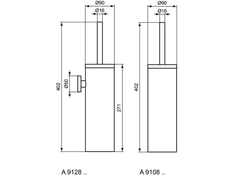 Купить Туалетная щетка с держателем, напольная Ideal Standard IOM A9108MY