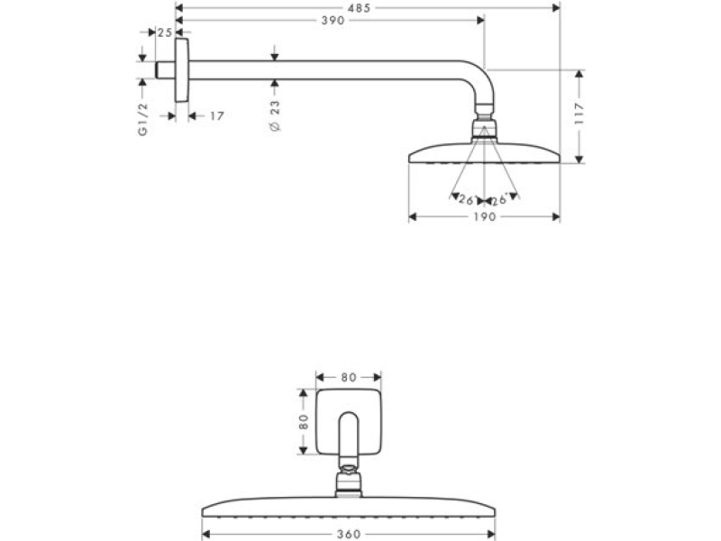 Купить Верхний душ Hansgrohe Raindance E 360Air 1jet 27376000