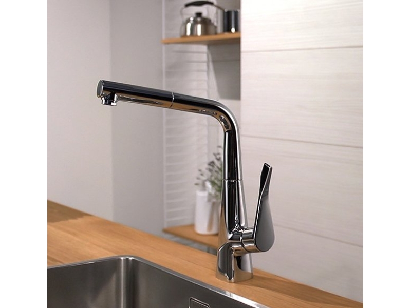 Купить Смеситель для кухни с выдвижным душем Hansgrohe Metris 14821000