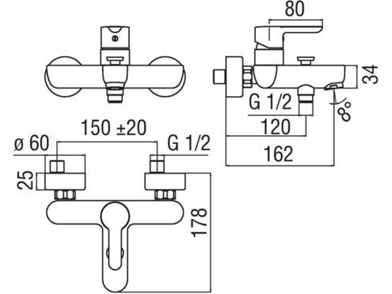 Купить Смеситель для ванны NOBILI ABC AB87110/1CR