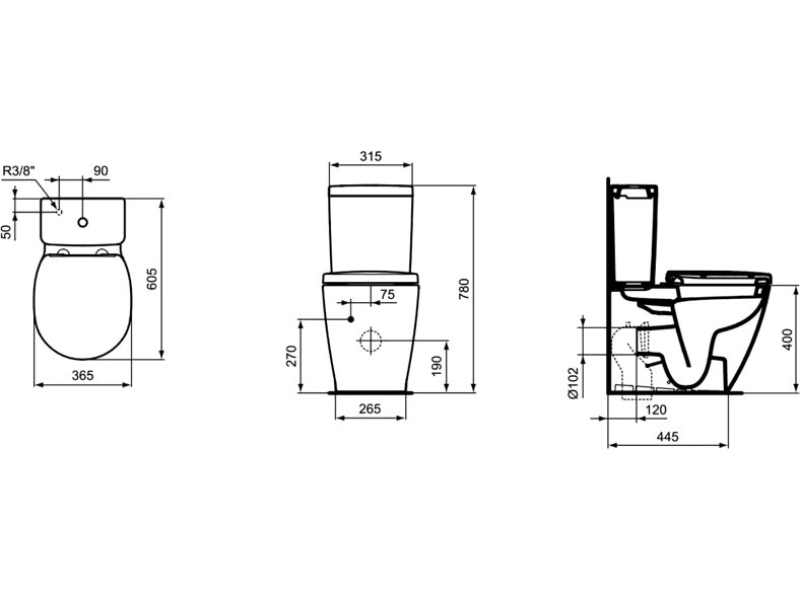 Купить Унитаз напольный Ideal Standard Connect Space (чаша) E119601