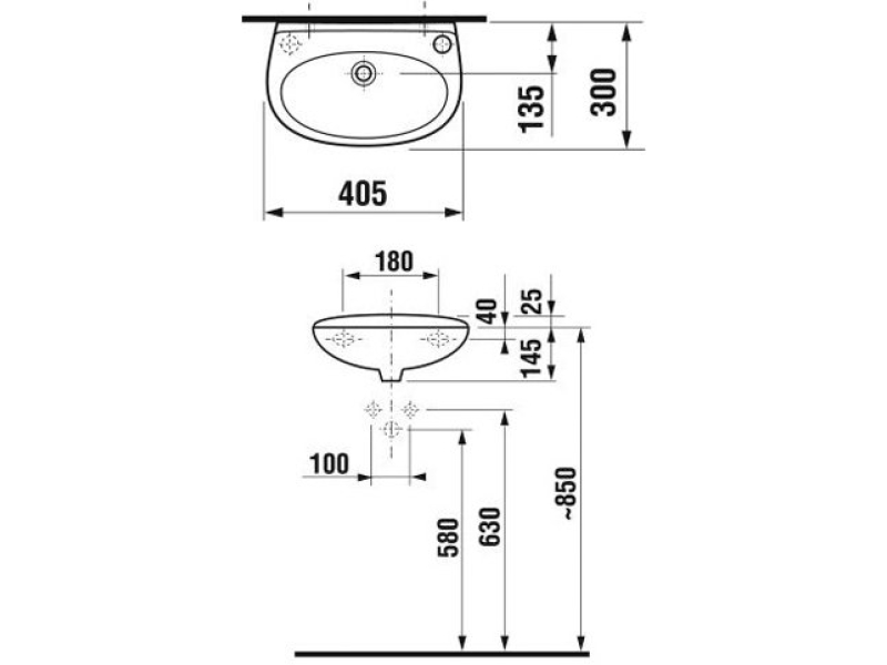 Купить Раковина подвесная Jika Lyra 40x30 1527.1.000.106.1