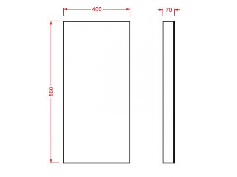 Купить Зеркало ArtCeram Square Mini ACS011, 40 х 86 см