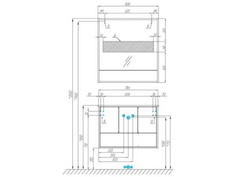 Купить Зеркальный шкаф Акватон Ривьера 80x85 1A239102RVX20