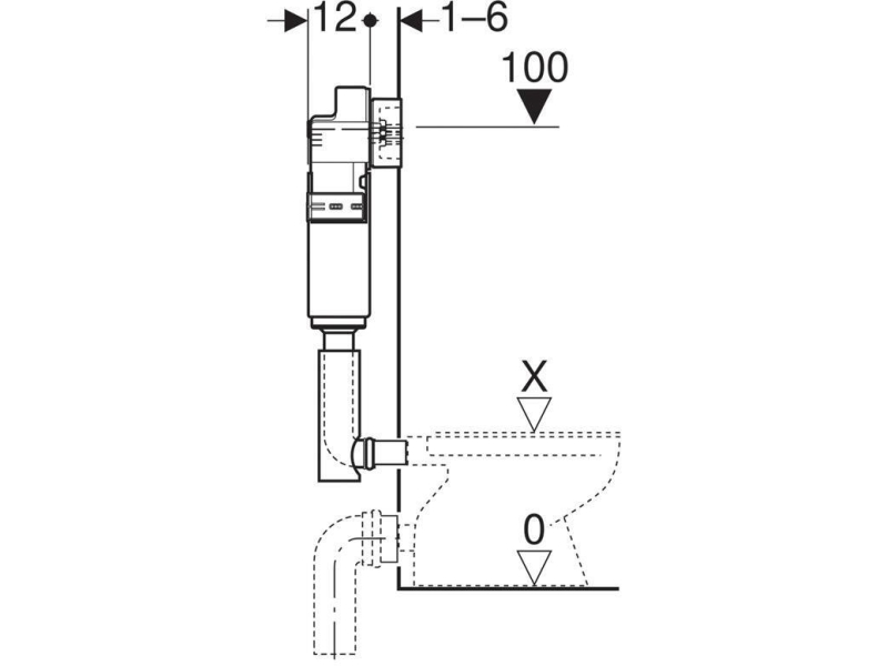 Купить Скрытый бачок GEBERIT UP100 Delta 12 109.100.00.1