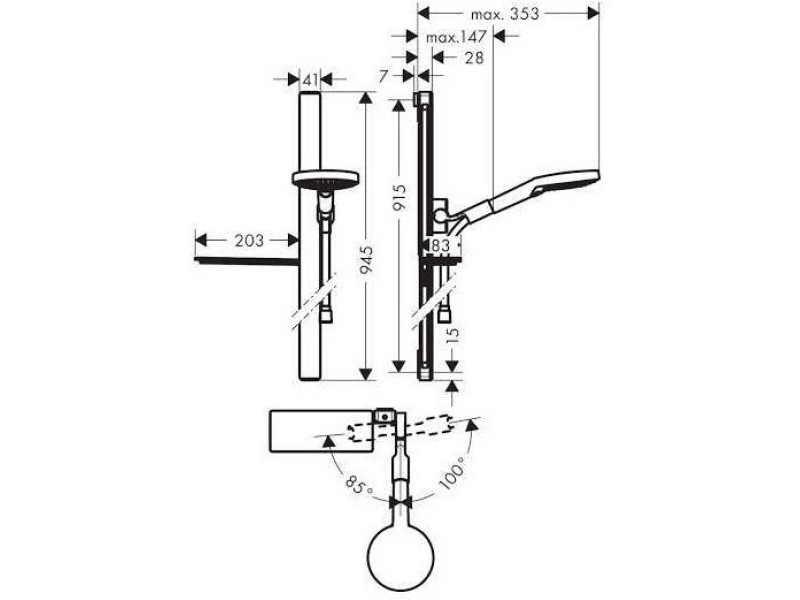 Купить Душевой гарнитур Hansgrohe Raindance Select S 120 3jet Unica E 27648400