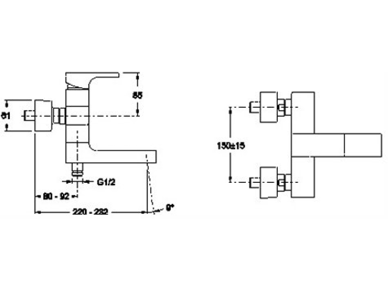 Купить Смеситель для ванны Jacob Delafon Strayt E45370-CP