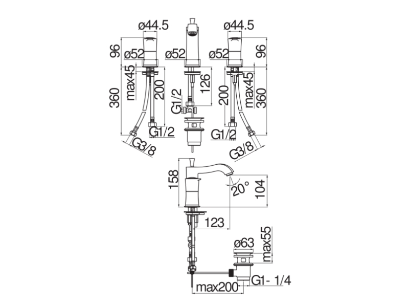 Купить Смеситель для раковины Nobili Sofi SI98211/1CR Chrome