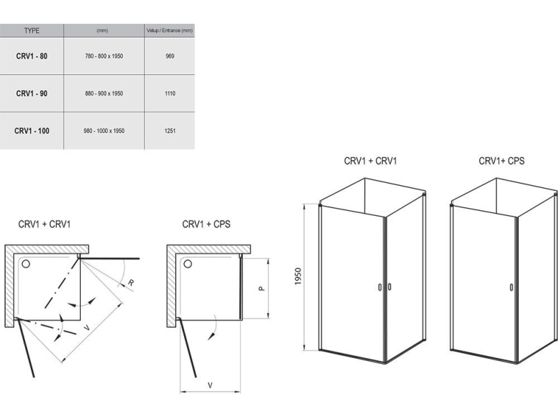 Купить Душевая дверь Ravak Chrome CRV1-100 1QVA0C01Z1