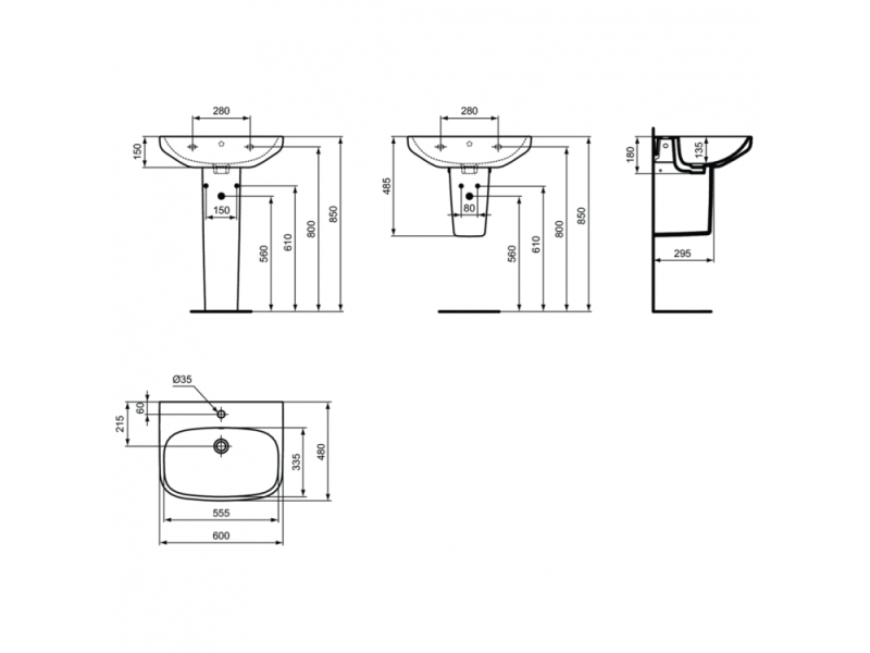 Купить Раковина Ideal Standard IS i.life A 600 мм T470501