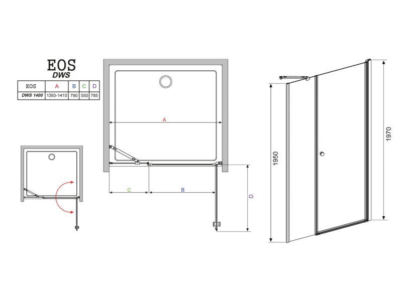 Купить Душевая дверь в нишу Radaway EOS DWS 140 R