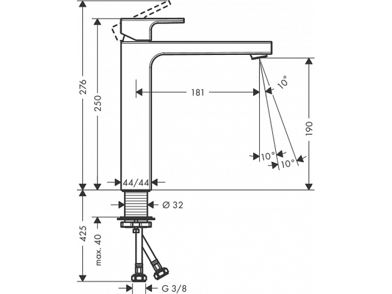 Купить Смеситель для раковины Hansgrohe Vernis Shape 71591000, хром