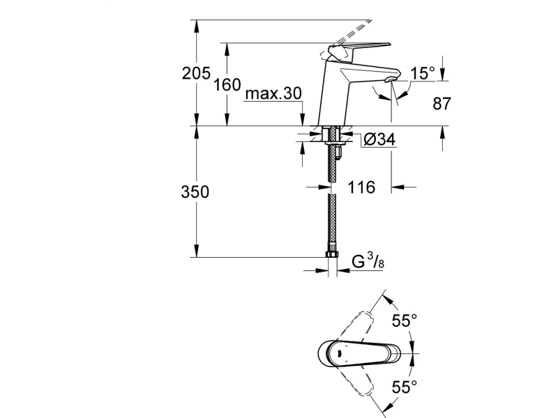 Купить Смеситель для раковины Grohe Eurodisc Cosmopolitan 3246920E