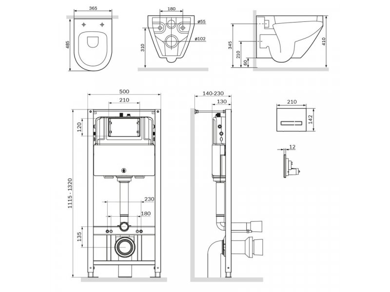 Купить Инсталляция Am.Pm Spirit V2.0, IS450A38.701700 с безободковым унитазом Spirit V2.0 FlashClean, клавиша Touch Pro стекло, черная, крышка микролифт