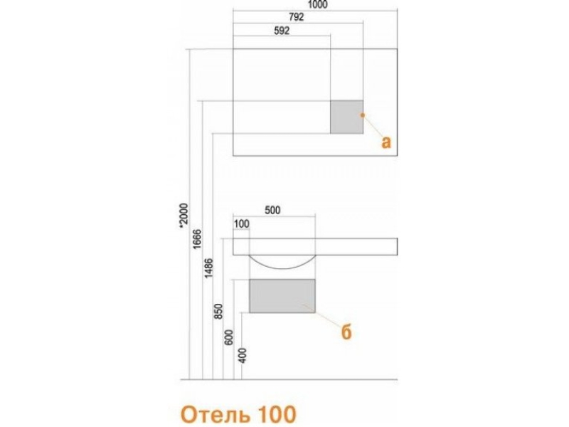 Купить Зеркало Акватон Отель 100 (1A107402OT010)