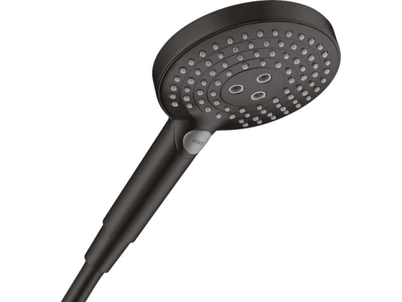 Купить Ручной душ Hansgrohe Raindance Select S , 12 см, 3 режима 26530670, чёрный матовый