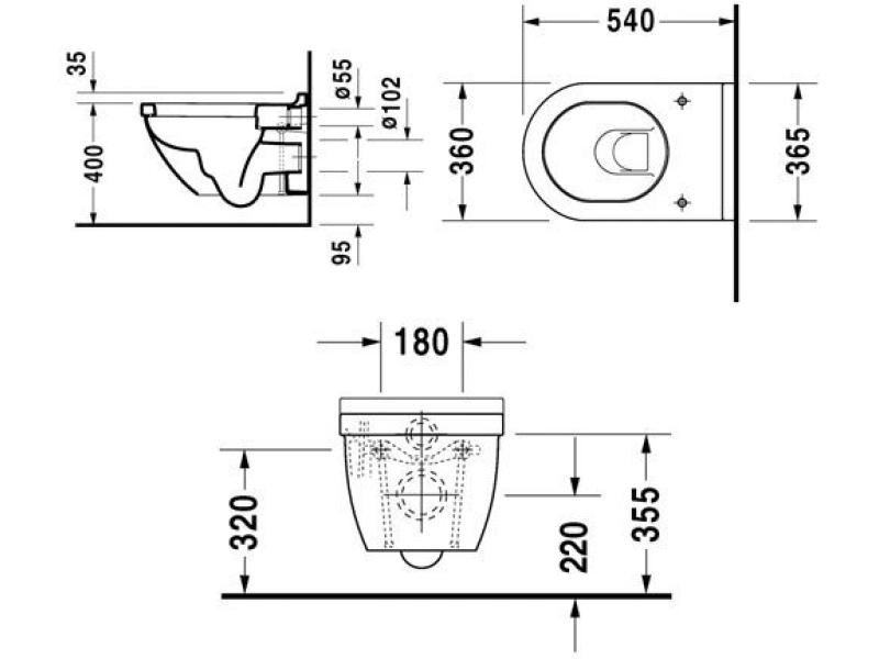 Купить Унитаз подвесной Duravit Starck 3 2225090000