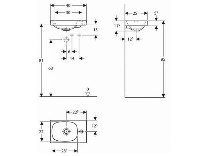 Купить Раковина Geberit Acanto 40x25 500.635.01.2