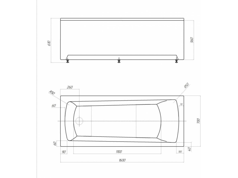 Купить Акриловая ванна Aquatek Либра 160x70 LIB160N-0000004 вклеенный каркас