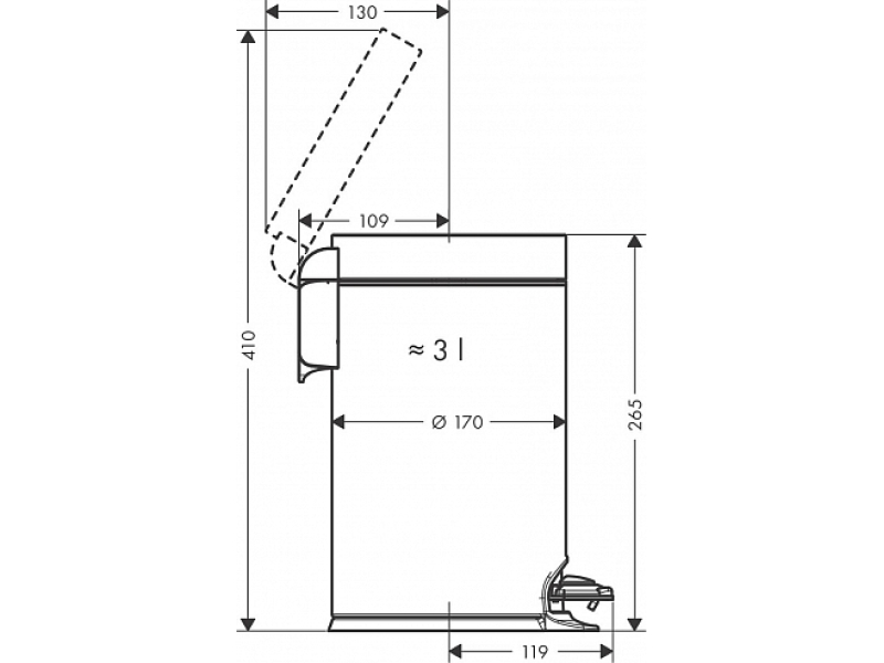 Купить Корзина для мусора AddStoris Hansgrohe 41775700, матовый белый