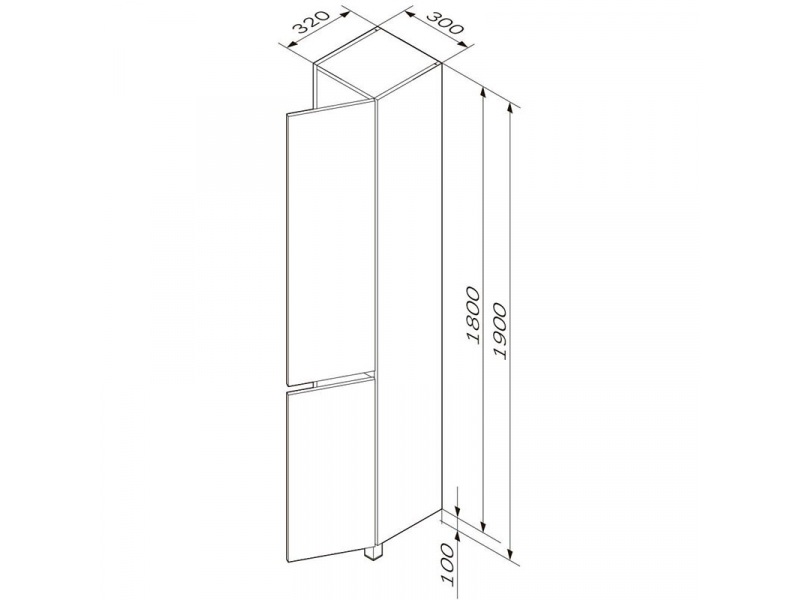 Купить Пенал Am.Pm Gem S M91CSR0306GM, напольный, правый, 30 см, графит матовый