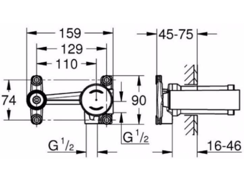 Купить Скрытая часть смесителя для раковины Grohe 23571000